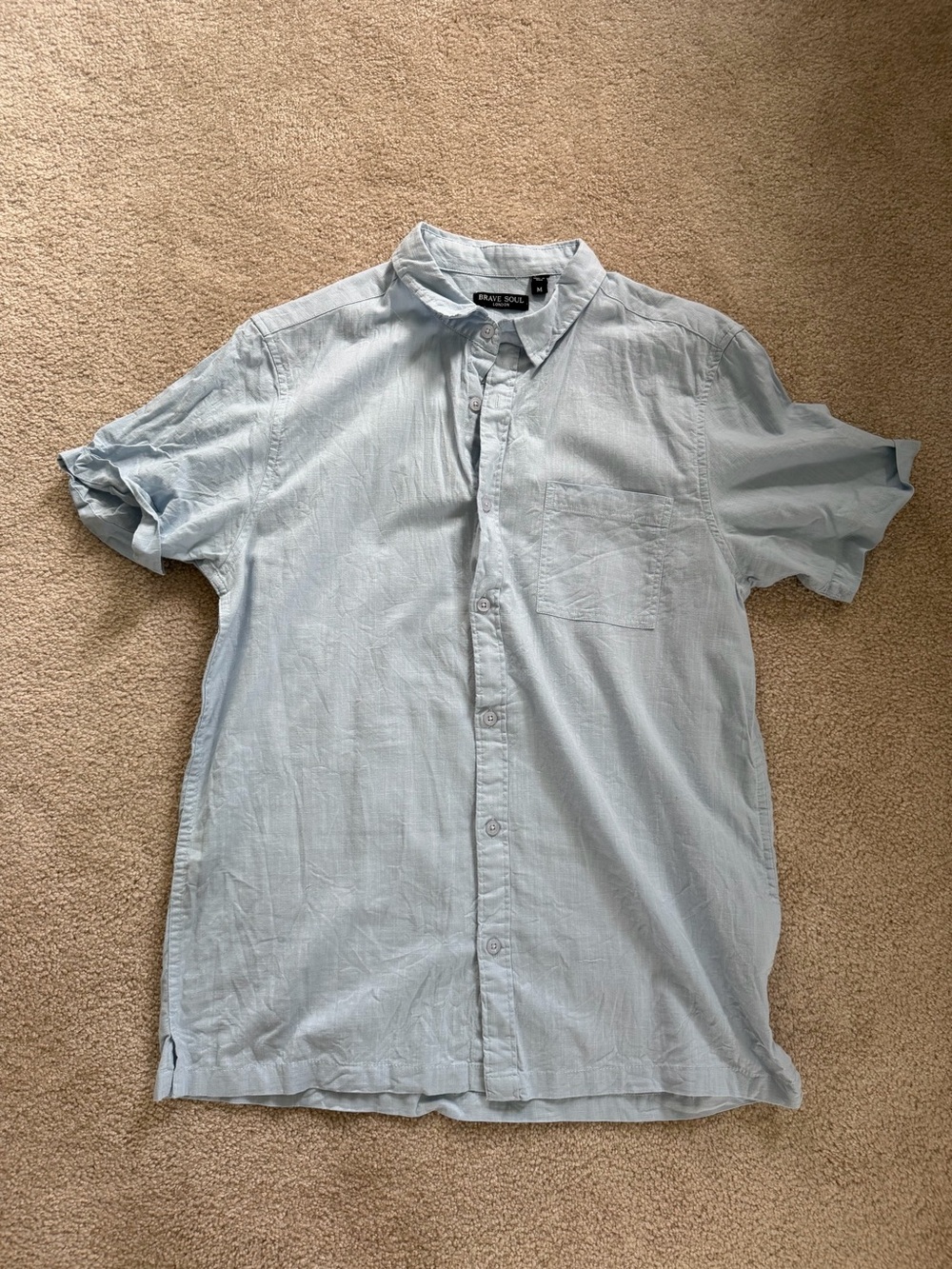 Brave Soul Light Blue Short-Sleeve Button-Down Shirt